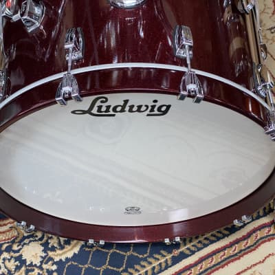 Ludwig Legacy Maple Drums 3pc Shell Pack in Burgundy Sparkle 14x22 16x16 9x13 image 4