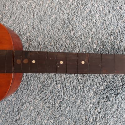 Antique Vintage 1900s Unknown Maker Parlor Guitar Project Finest Woods Martin Ditson Regal Washburn Quality 37 X 11 1/2 X 3 1/4 Ladder Braced Pear Shaped image 4