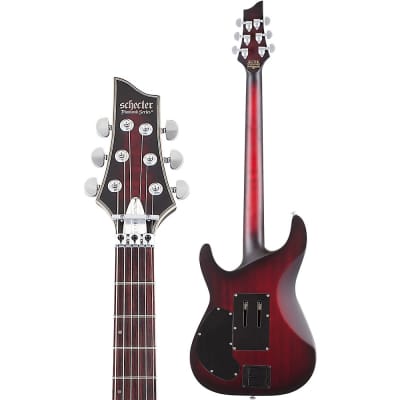 Schecter Guitar Research C-1 Platinum FR-Sustainiac Electric Satin Crimson Red Burst image 4