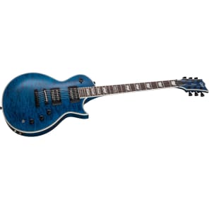 ESP LTD EC-1000 PIEZO QM See-thru Blue Electric Guitar (LEC1000PIEZOQMSTB) image 3