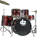 Ddrum D2 Beginner Complete 5 piece Drum Set - Blood Red Color D2BR (D2 BR)