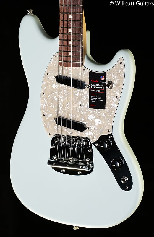 Fender American Performer Mustang Rosewood Fingerboard Sonic Blue (007) image 1