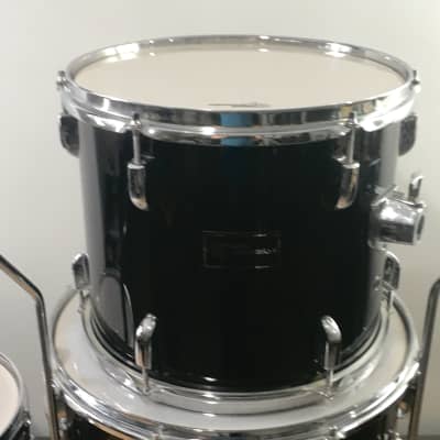 3 Vintage 1990s Groove Percussion Black Power Toms 12/13/16 Acoustic Drums 16x16 Floor Tom + Legs image 5
