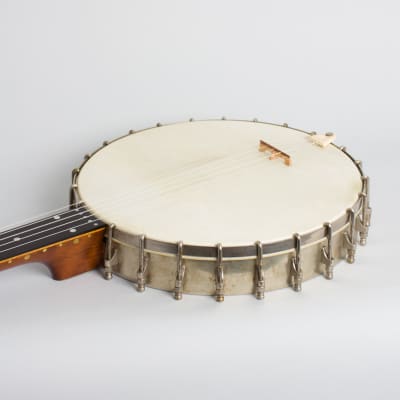 J. E. Dallas  Concert Fretless 5 String Banjo,  c. 1890, ser. #1896, black gig bag case. image 7