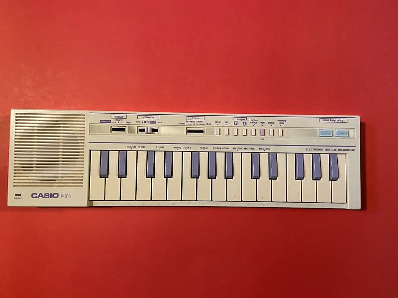 Casio PT-1 29-Key Mini Synthesizer 1982 - 1988 - Cream | Reverb