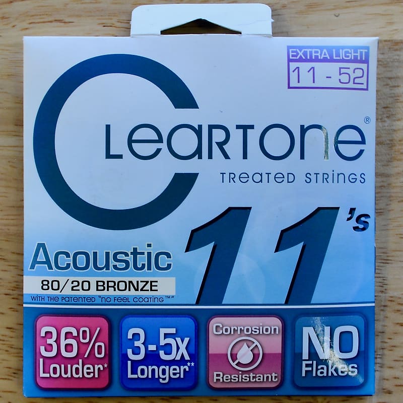 Cleartone Treated Acoustic Strings 80/20 Bronze Extra Light image 1