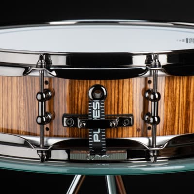 Seven Six Drum Company 4x14  Vented Zebrawood Piccolo Custom Snare Drum 2022 Zebra Gloss Polyester image 3