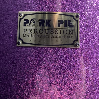 Frank Ferrer's Guns N Roses, Pork Pie, 2016 Drum Set, 24",16",14",13",12" Purple Sparkle. Signed! Authenticated! image 10