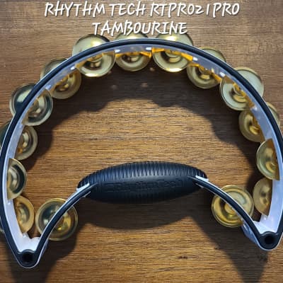 RhythmTech RTPRO1 Pro Series Tambourine with Steel Jingles - White image 8