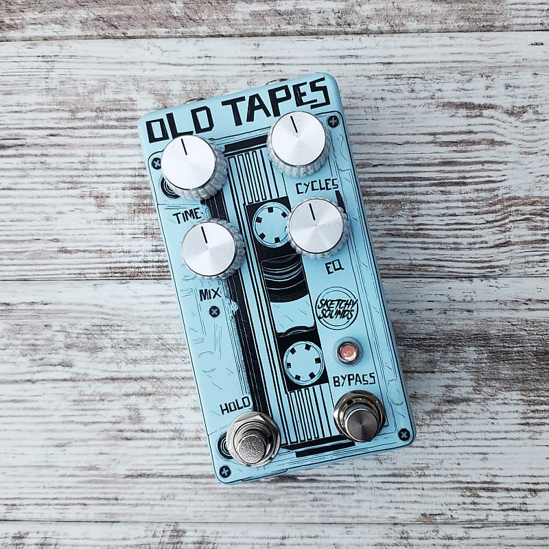 Sketchy Sounds Old Tapes Delay Guitar Pedal Light Blue Reverb