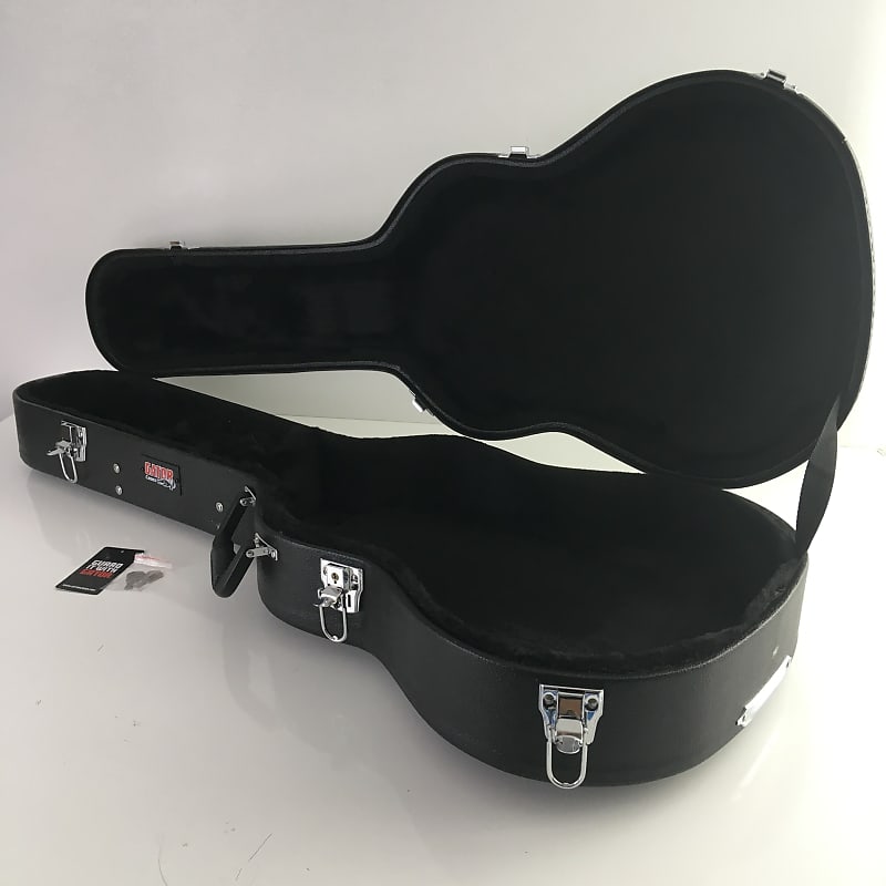 Gator Cases HardShell Wood Case 3/4-Size Acoustic Guitar Hard Case Black Tolex image 1