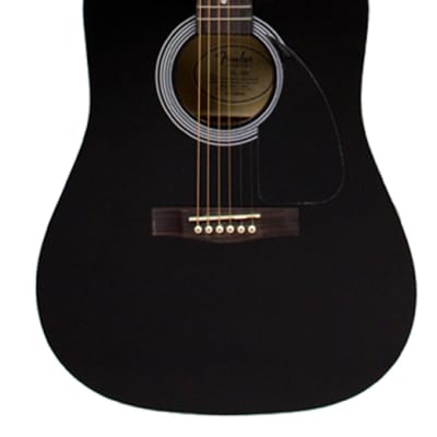 Fender FA-115 Dreadnought Acoustic Guitar - Black w/ Gig Bag image 2