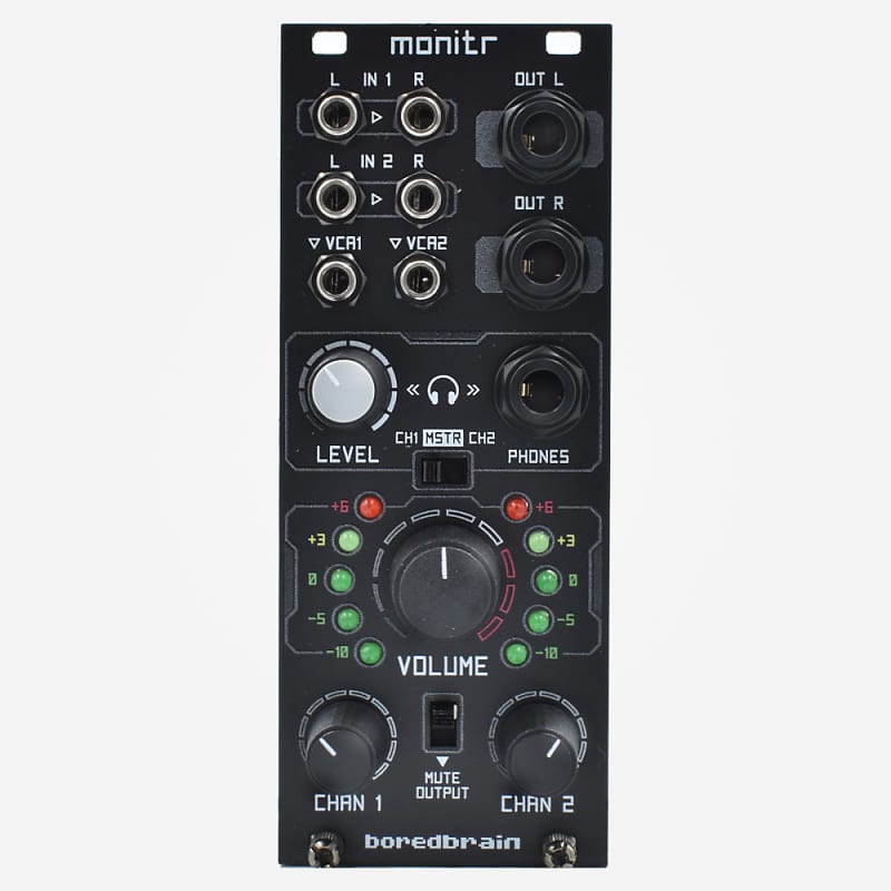 BoredBrain MONITR Eurorack Stereo Output with Mixer and Reverb