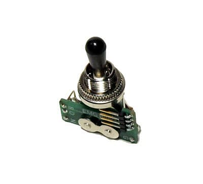 EMG- 3 way, solderless, toggle switch with black knob image 1