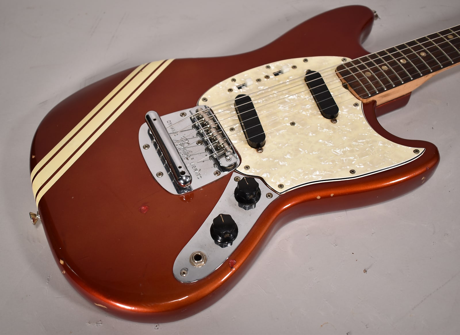 1969 Fender Mustang Competition Red Original Vintage Electric Guitar w/OHSC image 3