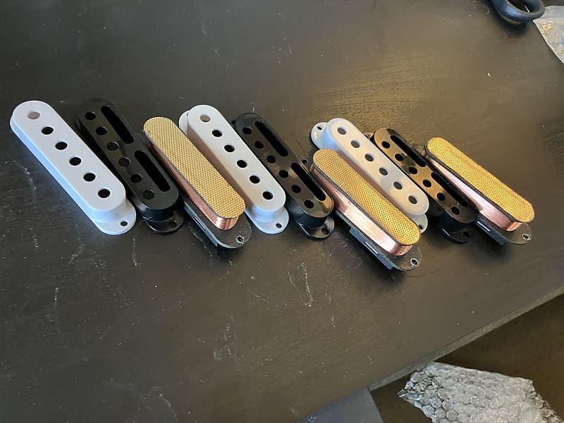 GFS Stratocaster gold foil pickups White/black Reverb