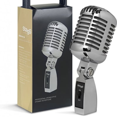 Stagg SDM100-CR 50'S Style Professional Vintage Style Dynamic Microphone  Chrome image 1