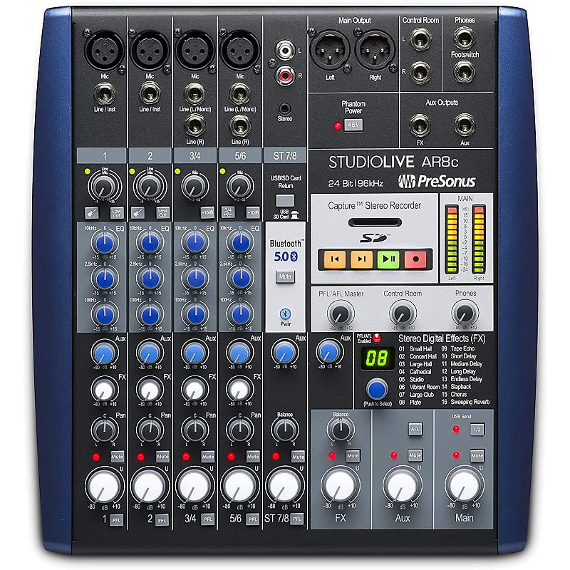 Professional 12 Channel 8000W Power Mixer 24-bit FX Processor