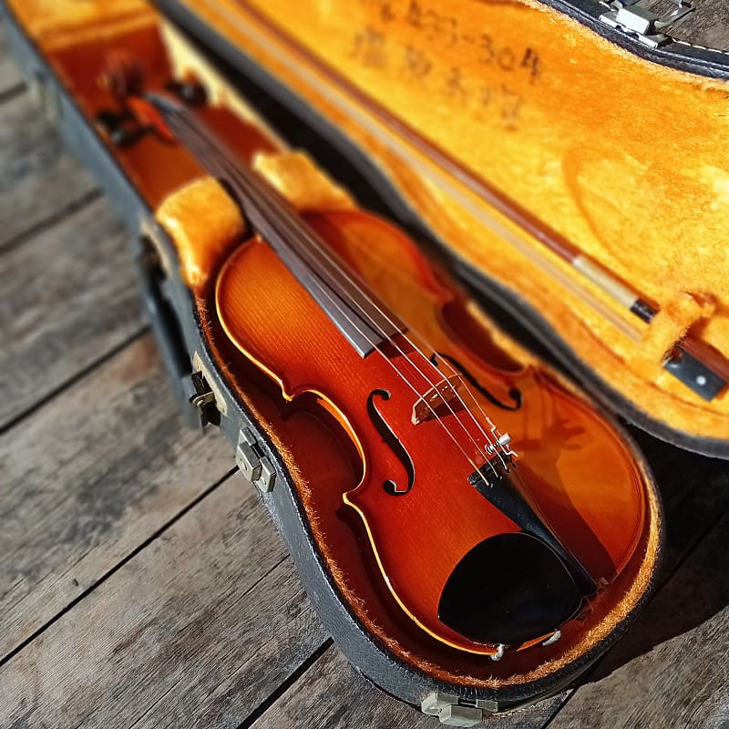 弦楽器 KISOSUZUKI No.200 1\2 1978 VIOLIN KISO SUZUKI #200 Stradivarius Copy (1/4 Size) Violin 1978