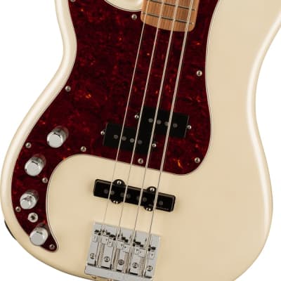 Fender Player Plus Precision Electric Bass. Left-Hand, Pau Ferro Fingerboard, Olympic Pearl image 4