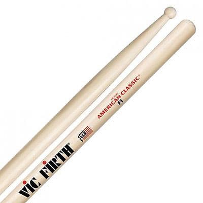 Vic Firth American Classic Hickory F1 Wood Tip Drumsticks