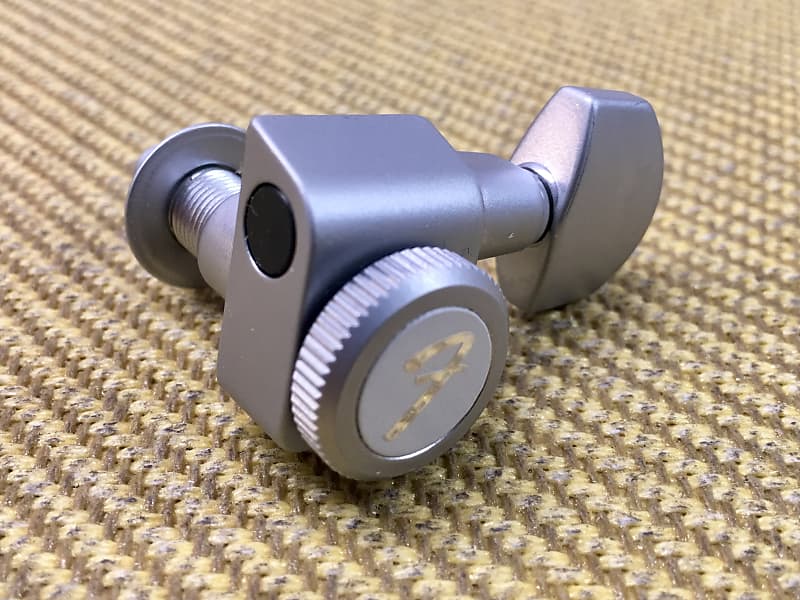 Fender "F" Logo Brushed Chrome Tall Post Locking Guitar Tuner Reverb