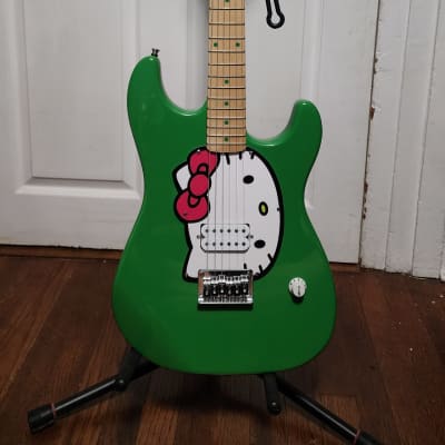 Final Price Drop! Fishbone Hello Kitty Stratocaster Green Sour Puss Guitar for sale