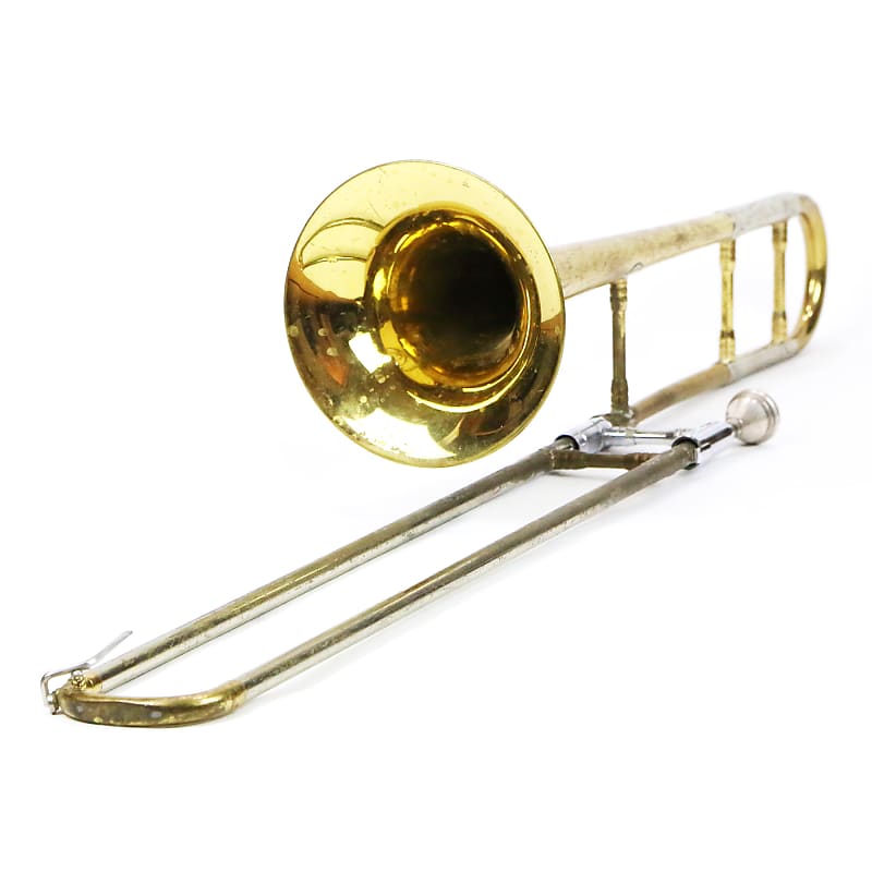 1960s Getzen Super Deluxe Tenor Trombone Brass Chrome Jazz Band Studio Stage Model Instrument Horn Made in USA Original Hard Shell Case (T178) image 1