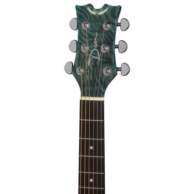 Dean Exotica Quilt Ash Trans Blue Acoustic/Electric Guitar, DMT Preamp, EQA TBLS image 5