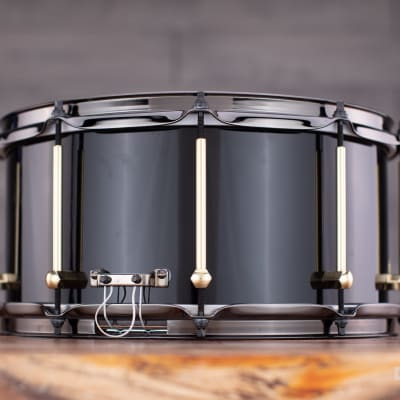 NOBLE & COOLEY 14 X 7 SS CLASSIC SOLID MAPLE SHELL SNARE DRUM, GLOSS BLACK image 4
