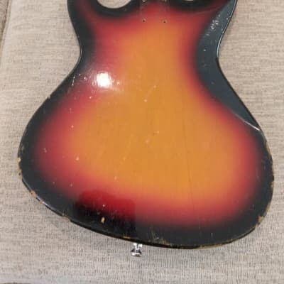 Silvertone 1490 Bass Guitar Body 1970 Sunburst Made in Japan image 4