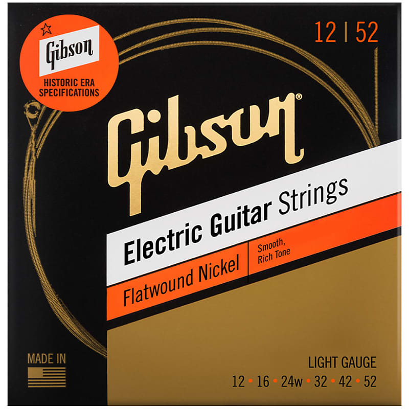 Gibson SEG-FW12 Flatwound Electric Guitar Strings - Light (12-52) image 1