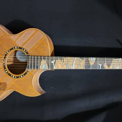 Blueberry Handmade Acoustic Guitar Grand Concert Size - Bulldog Motif New In Stock f for sale