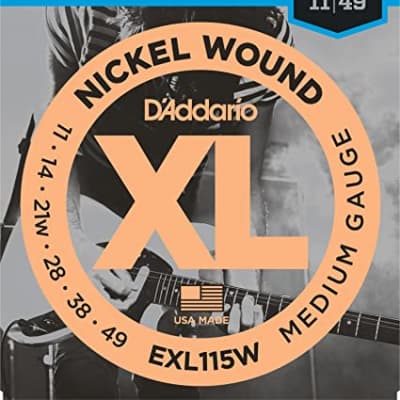 D'Addario EXL115W Nickel Wound Electric Guitar Strings, Medium Gauge, Wound Third String image 2