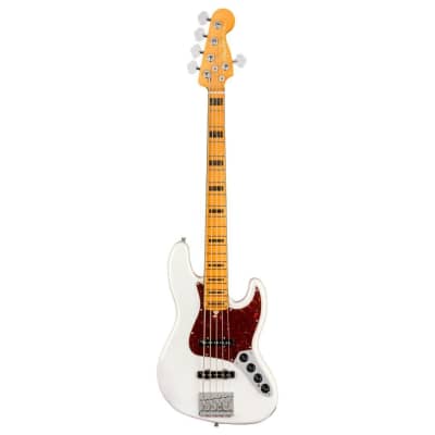 Fender American Ultra Jazz 5-String Right-Handed Bass V Guitar with Maple Neck and Fingerboard and Alder Body (Arctic Pearl) for sale