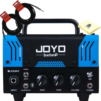 JOYO BlueJay Bantamp 20w Pre Amp Tube Hybrid Guitar Amp head with 2 Instrument Cable and Zorro Cloth image 1