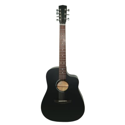 Trembita Brand New Seven 7 Strings Acoustic Guitar Сutaway, Natural Wood Black Guitar made in Ukraine Beautiful sound for sale
