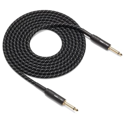 Samson Tourtek Pro 25' Woven Fabric Instrument Cable, Straight-Straight Connector, 20 AWG, Gold Plug image 2
