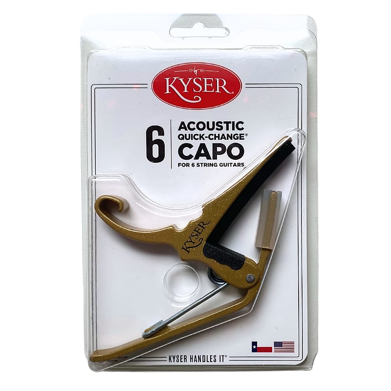 Kyser KG6GA Quick-Change Acoustic Guitar Capo, Gold | Reverb