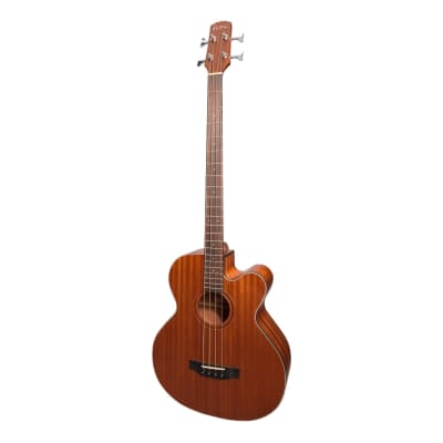Martinez 'Natural Series' Mahogany Top Acoustic-Electric Cutaway Bass Guitar (Open Pore) for sale