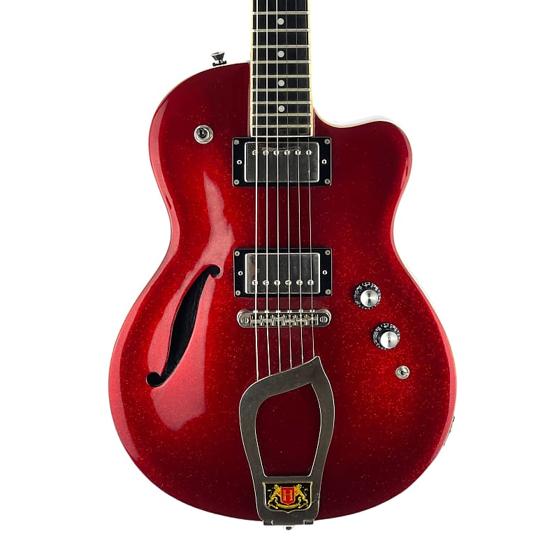 Hagstrom D2F Deluxe Ruby Red Sparkle Semi-Hollow Electric | Reverb