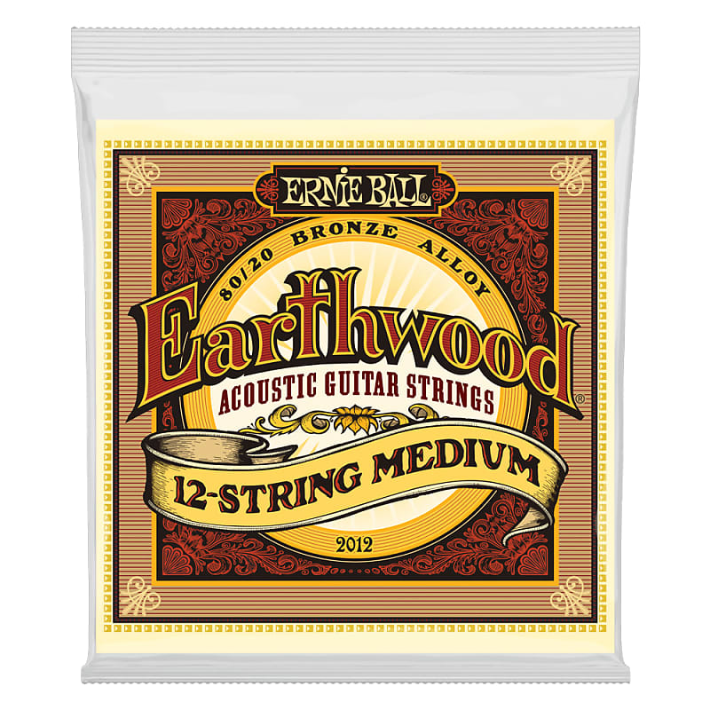 Ernie Ball 2012 12-String Earthwood Medium 80/20 Bronze Acoustic Guitar Strings 11-52 image 1