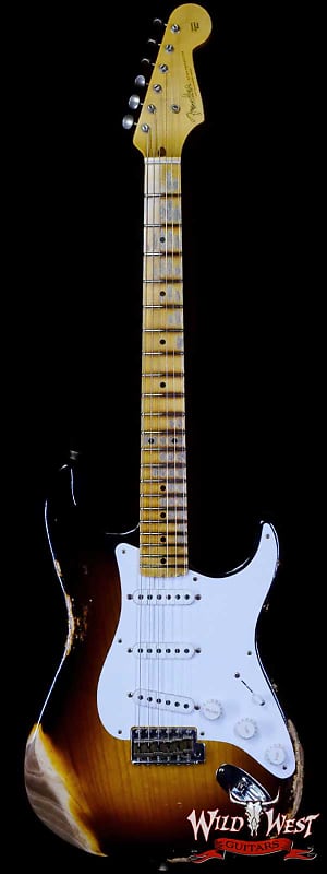 Fender Custom Shop Limited Edition 70th Anniversary 1954 Stratocaster Heavy Relic Wide Fade 2 Tone Sunburst 7.65 LBS image 1