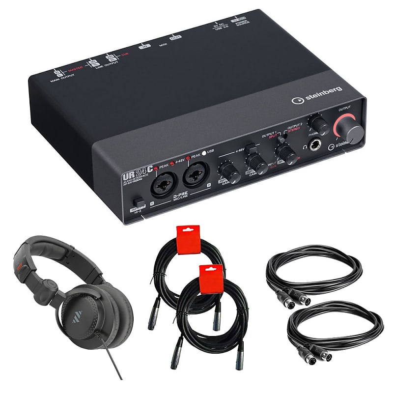 Steinberg UR24C 2x4 USB Gen 3.1 Audio Interface Bundle with Closed