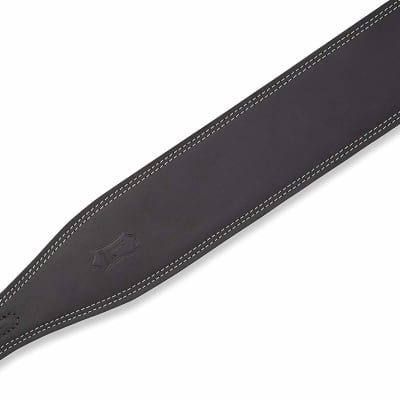 Levy's - M17BDS-BLK - Double Stitch 2.5" Wide Leather Guitar Strap - Black image 3
