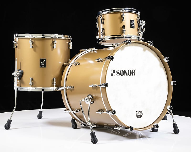Sonor SQ1 22" 3-piece Shell Pack - Satin Gold Metallic image 1