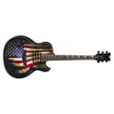 Dean Guitars Mako Dave Mustaine Acoustic Electric Guitar, Ebony Fretboard, USA War Torn Flag