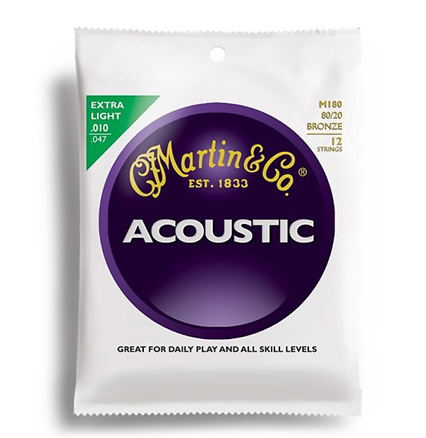Martin M-180 Traditional 80/20 Bronze Extra Light Acoustic Strings image 1