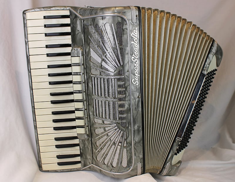 6707 - Silver Super Stradella Piano Accordion LMMH 41 120 image 1