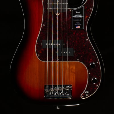 Fender American Professional II Precision Bass V 3-Color Sunburst Rosewood Bass Guitar-US210038102-9.99 lbs image 16